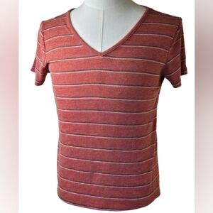 Maurices Striped V-Neck Top Size Large
